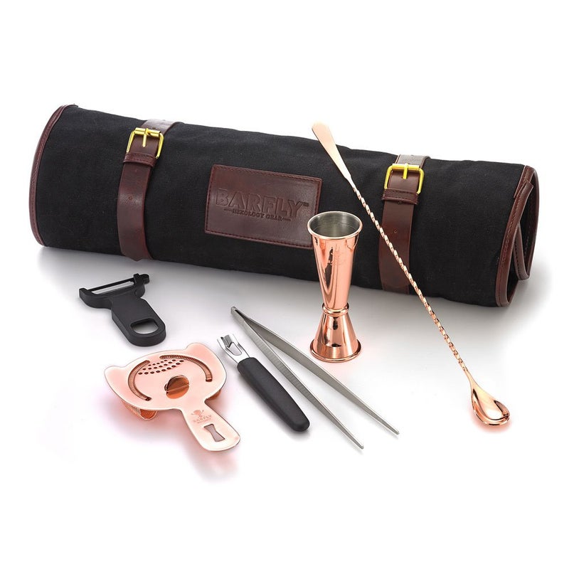 Barfly Cocktail Set, 7-Piece Essentials, Copper - Image 1